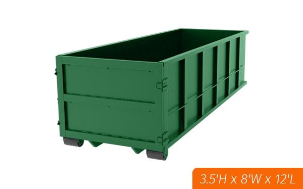 ten-yard dumpsters can be delivered and picked up at the customer's location